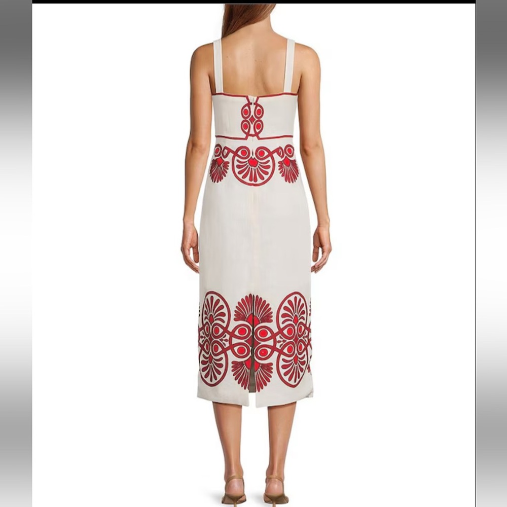 NWT Antonio Melani
Penelope Linen Blend Scroll Print Sweetheart Neck Midi Dress - Picture 4 of 5